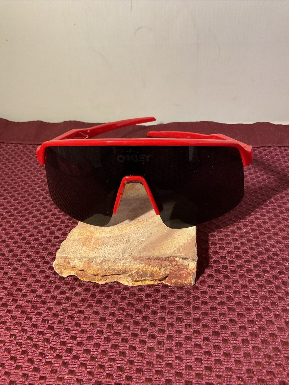 Oakley Shield Sunglasses in Bright Red with Black Lens Patrick Mahomes